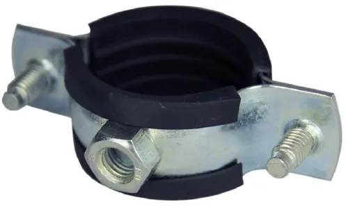 Хомут сантехнический MasterProf / МастерПроф для труб диаметром 86-91мм (3") с резиновым уплотнением, шурупом и дюбелем, из оцинкованной стали / крепеж