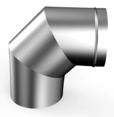 Угол для дымохода Сталь Мастер 90° 150мм серый металлик