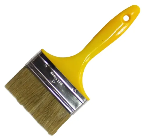 Кисть малярная MIXTON / Микстон Стандарт плоская, с натуральной светлой щетиной, 100мм / малярные и отделочные инструменты