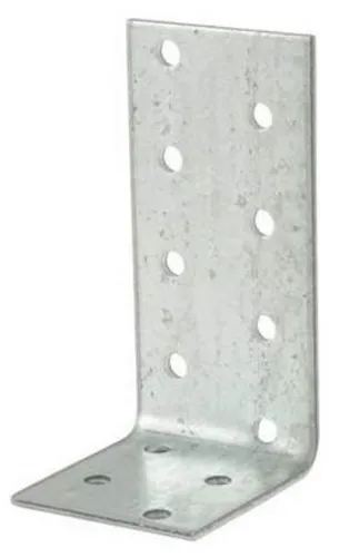 Крепежный уголок Rock Solid Connection / Рок Солид Конекшн анкерный перфорированный, из оцинкованной стали, серый, 80×40×40×2мм / строительство и ремонт