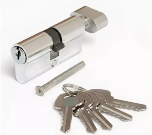 Цилиндровый механизм Vanger / Вангер EL-70-C-Ni-Skinpack двухсторонний, ключ-вертушка, алюминий, цвет никель, 35/35, 70мм, секретность 5000 / фурнитура