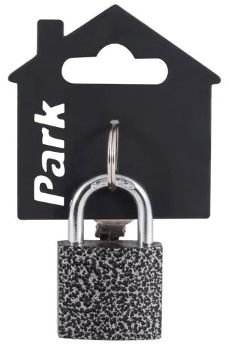 Замок навесной Park / Парк ВС3Р40 с автоматическим запиранием, металлический, 3 ключа, дужка диаметром 9.2мм / средства защиты