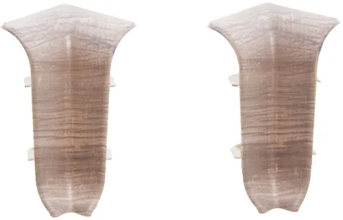 Внутренний угол для плинтуса MIXTON / Микстон напольный, из ПВХ, цвет акация белая, размер 56х30мм, в упаковке 2шт. / отделочные материалы