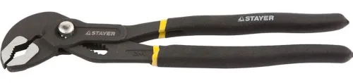 Клещи переставные Stayer / Стайер OMEGA c быстрой регулировкой, из хромованадиевой стали, цвет черный, захват 46мм, длина 250мм / инструменты