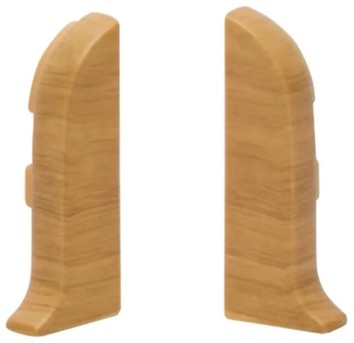 Заглушки для плинтуса Salag / Салаг левая и правая, ПВХ, цвет Дуб Галийский, 56×23мм, 2шт. / строительство и ремонт