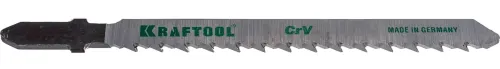 Пилка для лобзика Kraftool / Крафтул по дереву, прямой рез, Т-образный хвостовик, из хромованадиевой стали, рабочая длина 75мм, 5шт. / оснастка