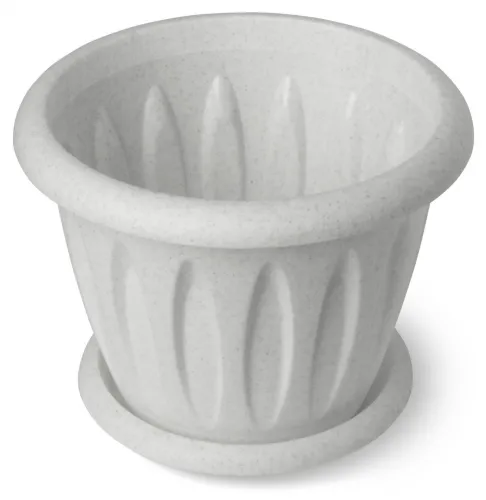 Горшок Martika Фелиция с поддоном, полипропилен, мрамор, 3.6л