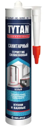 Герметик силиконовый TYTAN Professional / Титан Профессионал Санитарный Кухни и ванные, белый, 280мл / строительство и ремонт