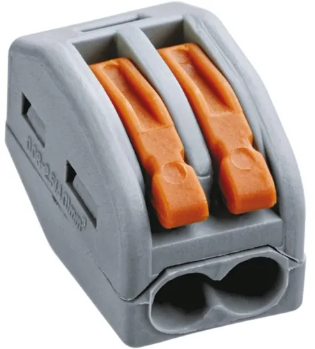 Клемма Navigator / Навигатор NTC-R-2 монтажная 2-х проводная с рычагами из латуни стали и полиамида серая 32А сечение провода 0.5-4мм², 10шт. в упаковке / электрика