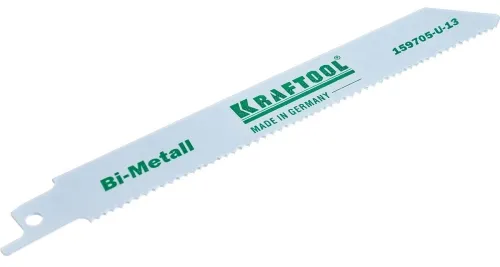 Полотно для сабельной пилы KRAFTOOL / Крафтул 159705-U-13 по дереву и металлу, прямой рез, из углеродистой стали, рабочая длина 125мм, 1шт. / оснастка