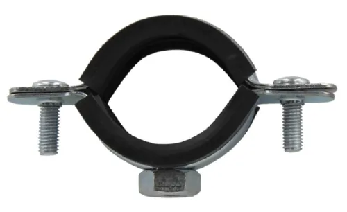 Хомут сантехнический FT / ФТ для труб диаметром 31-35мм (1") с резиновым уплотнением и гайкой, из оцинкованной стали / крепеж