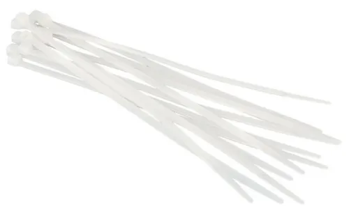 Хомут стяжка KEW нейлоновый, белый, 4.8×370мм, 100шт