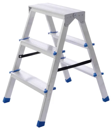 Стремянка STAIRS / Стерз двухсторонняя, алюминиевая , 3 ступени, 71см / строительство и ремонт