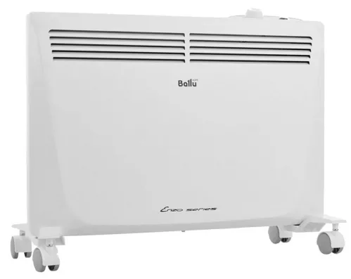 Конвектор электрический Ballu / Баллу Enzo BEC/EZMR-1500 в металлическом корпусе, белый, 595х400х100мм, 1.5кВт, площадь обогрева 20м², IP24 / климатическая техника