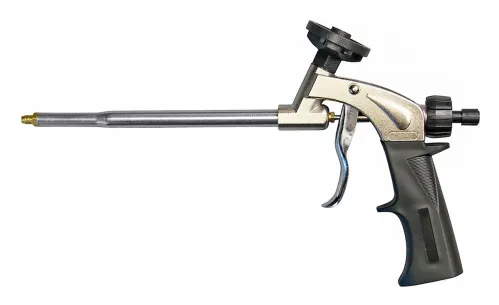 Пистолет для монтажной пены MIXTON / Микстон с тефлоновым адаптером, в корпусе из металла и пластика, черный / инструменты