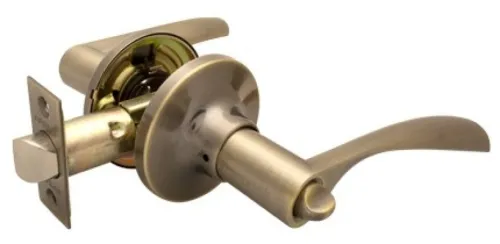 Защелка дверная AVERS / Аверс 8023-03-AB блистер, с фалевой ручкой, с фиксатором, из металла, бронзовая / фурнитура для мебели