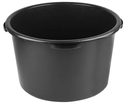 Ведро строительное пластиковое черное 45л, Нет бренда, 1878445