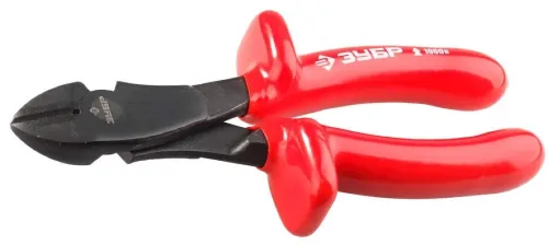 Бокорезы Зубр ЭЛЕКТРИК усиленные высоковольтные, из инструментальной стали, красные, 170мм / кусачки
