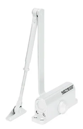 Доводчик дверной NOTEDO / Нотедо DC-080 гидравлический, верхний, белый, макс ширина двери 900мм, до 100кг, расстояние между креплениями 162мм / фурнитура