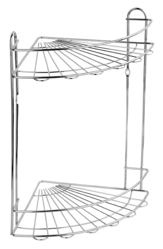 Полка для ванной Fora Romia угловая двойная, хром, KOR-2009