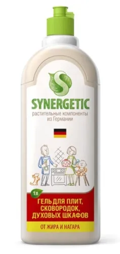 Специальное чистящее средство Synergetic / Синергетик для кухонных плит и поверхностей, концентрированное, биоразлагаемое, гель 1л / бытовая химия