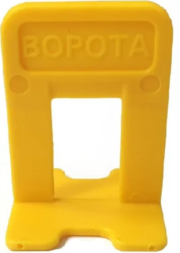 Зажим для выравнивания плитки DECOR / Декор Ворота, пластиковый, желтый, 1.4мм, 100шт. / строительство и ремонт