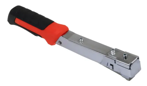 Степлер строительный Ермак молотковый, в корпусе из стали и пластика, красный, скобы тип 53 / инструменты