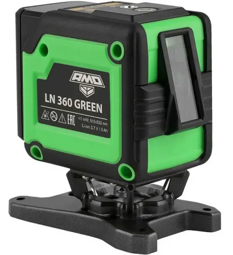 Лазерный уровень AMO LN 360, 2 зеленых луча, IP54, 20м