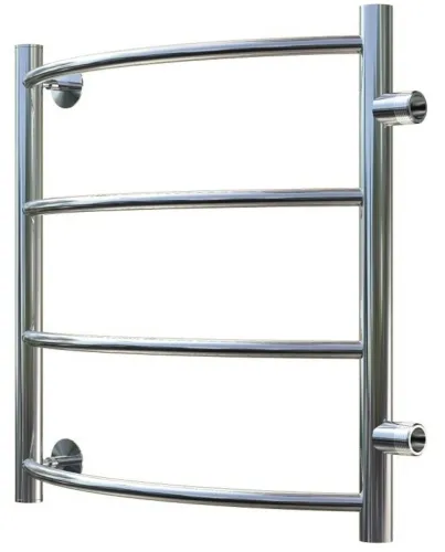 Полотенцесушитель водяной ТРУГОР Приоритет ПМ 1 лесенка, вертикальное подключение, из нержавеющей стали AISI 304, хром, 1дюйм, 600х400х165мм / отопление