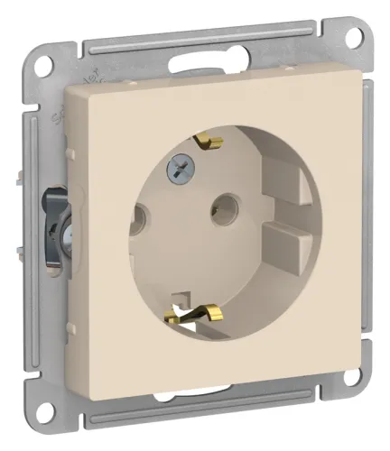 Розетка Schneider Electric Atlas Design ATN000243, 1-местная, бежевый
