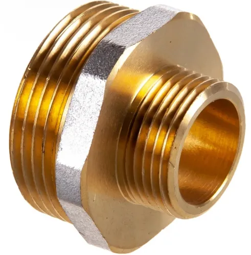 Ниппель СТМ переходной, наружный, из никелированной латуни, резьба 1.1/4-3/4дюйма / фитинги