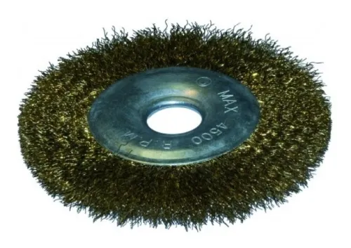 Щетка крацовка 888 для УШМ, плоская, крученая, стальная омедненная проволока, 150мм / инструменты