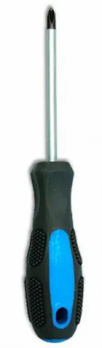 Отвертка крестовая 888 с двухкомпонентной рукояткой, из хромованадиевой стали, черная, наконечник PH2, стержень 100мм / инструменты