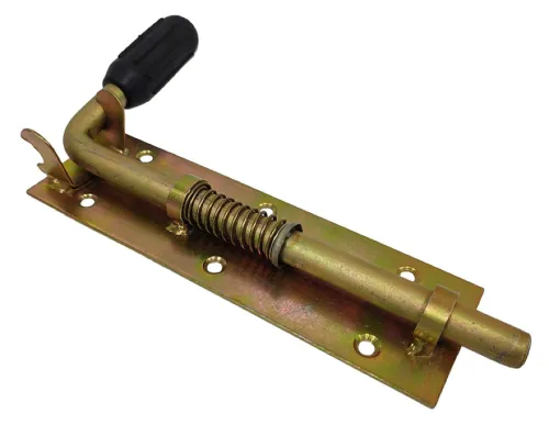 Задвижка СКОБЯНОЙ накладная, металл, желтый цинк, 280мм, арт. 009563