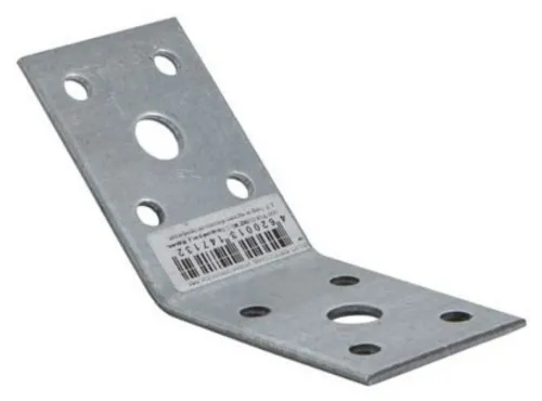 Крепежный уголок Rock Solid Connection / Рок Солид Конекшн для стропильного соединения 135 градусов, из оцинкованной стали, серый, 50х50х35х2мм / строительство и ремонт