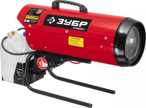 Тепловая пушка Зубр ДП-К6-17 дизельная, в стальном корпусе, 700x470x250мм, 17кВт, 170м², 300м³/ч, IP20 / отопление