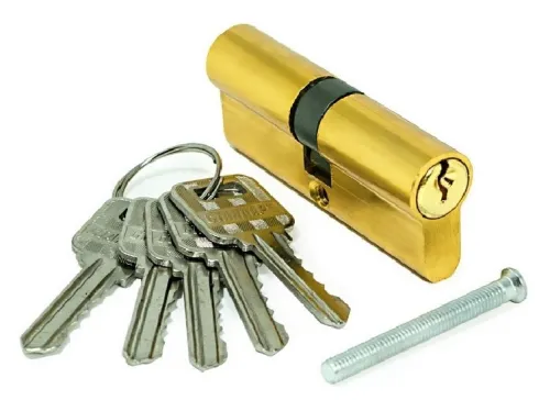 Цилиндровый механизм СКОБЯНОЙ латунь, золото, 70мм, 008861