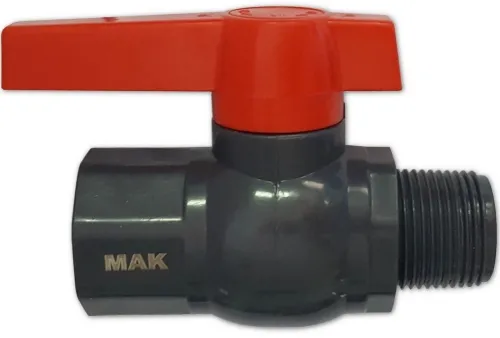 Кран шаровый для воды MIXTON / Микстон прямой, ручка флажок, ABS-пластик, цвет черный, резьба 1" / запорная арматура