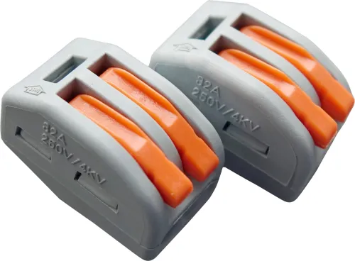 Клемма General Lighting Systems / Дженерал Лайтинг Системс GTER5-02 монтажная 2-х проводная с рычагами из меди, стали и полиамида, серая, 32А, 50шт. в упаковке / электрика