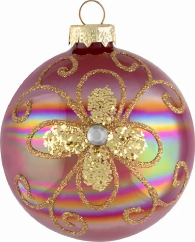 Елочный шар Волшебная Страна, стеклянный, 8см, бордовый