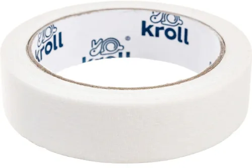 Скотч малярный Kroll, бумажный, белый, ширина 25мм, длина 30м