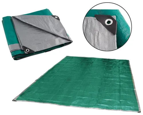 Тент Ecos / Экос Тарпаулин хозяйственный, универсальный, из особо прочного полиэтилена, плотность 100г/м², 4х8м / укрывной материал