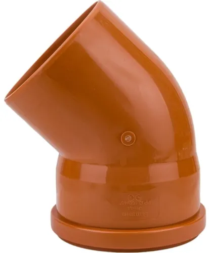 Отвод канализационный Lammin полипропилен, оранжевый, d160мм, 45