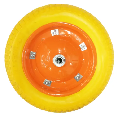 Колесо промышленное MIXTON / Микстон WB6204D литое, бескамерное с подшипником для тачки, из каучука, диаметр 350мм / фурнитура