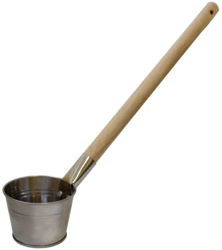 Ковш для бани Лысьва с деревянной ручкой, из нержавеющей стали / товары для бань и саун