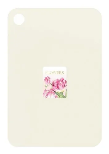 Доска разделочная Plast Team / Пласт Тим Flowers из пластика, цвет молочный крем, размером 350×250х2мм / товары для кухни
