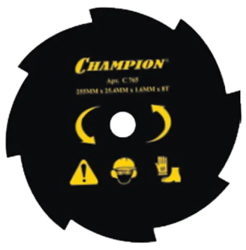 Нож для триммера Champion / Чемпион для жесткой травы и кустарника, черный, 8/230/25.4 / садовая техника