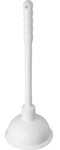 Вантуз СТМ / СТМ конический, из пластика и резины, белый, длина 319мм, чаша 136мм / товары для дома