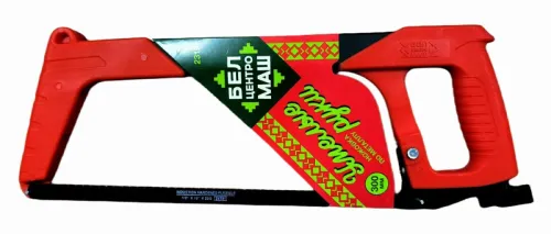 Ножовка по металлу Центроинструмент с пластиковой D-образной рукояткой, стальная, 300мм / ручной инструмент