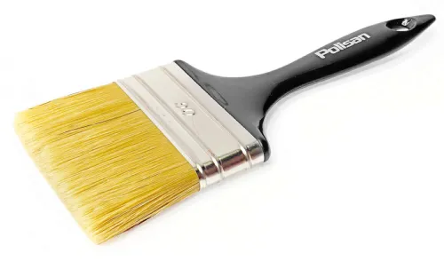 Кисть малярная Polisan 4 плоская, натуральная щетина, 90мм